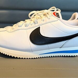 Nike White and Black Cortez Sneakers Classic Design